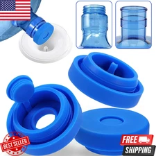 3 Pack Reusable Water Jug Caps 3 & 5 Gallon 55mm Silicone Non Spill Replacement