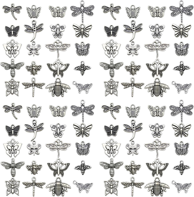 #ad Mixed Insect Charms Set 100Pcs Butterfly Dragonfly amp; Bee for Jewelry Making $13.99