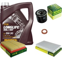 Mann Inspektionspaket 5L Mannol Longlife 504/507 5W-30 FüR Nissan Juke 1.6