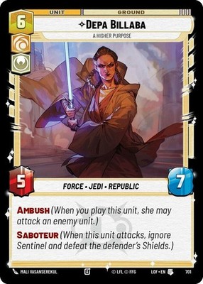 3X-Depa Billaba - A Higher Purpose - Foil-SWU05-Legends of the Force-Star Wars U