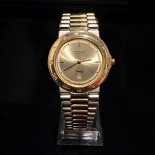 Wittnauer W5101-A Quartz Watch Gold Dial Roman Bezel Two Tone Bracelet 34mm