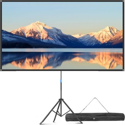 VISULAPEX 80'' Leinwand Beamer mit Ständer, 4K HD 16:9 Leinwand Beamer Tragbar