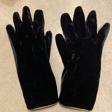 Vintage Hansen Plush/velvet Gold Trim Evening Gloves Sz 7 Classic 