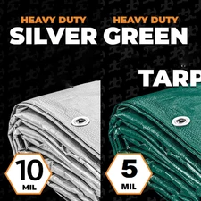 5 Mil 10 Mil Heavy Duty Poly Tarp Waterproof Canopy Cover Tarpaulin W/ Grommets