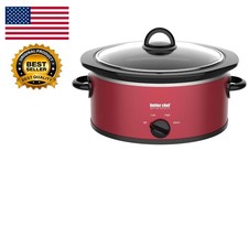 Durable 3-Quart Oval Slow Cooker with Touch Control & Elegant Red Finish