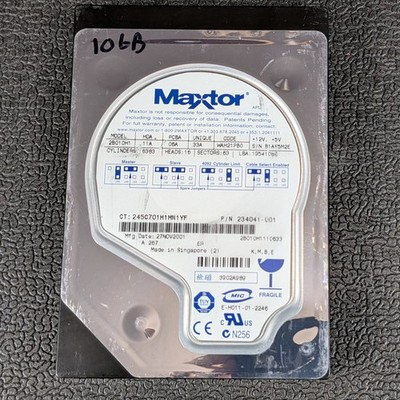 Maxtor DiamondMax VL 10GB 3.5'' IDE Hard Drive - 2B010H1 - VTG - TESTED