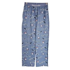 Abercrombie Kids Blue Ski Mountain Print Logo Waist Sleepwear Pajama Pants 11/12