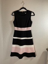 Tommy Hilfiger Striped Dress Black w/ Pink White color block stripes. Size 2