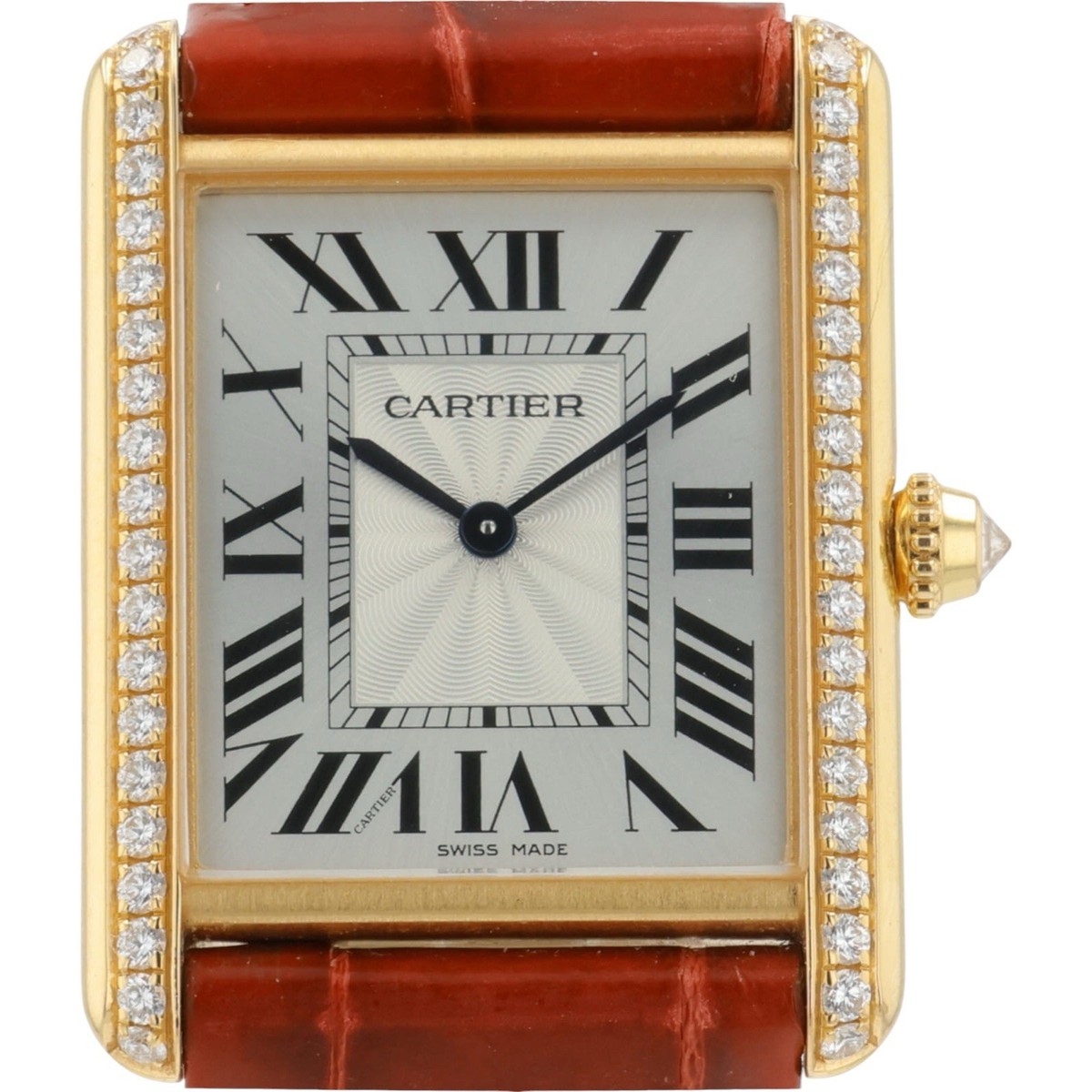 Cartier Tank Louis 18k Rose Gold Silver Dial 33x25mm Manual Wind