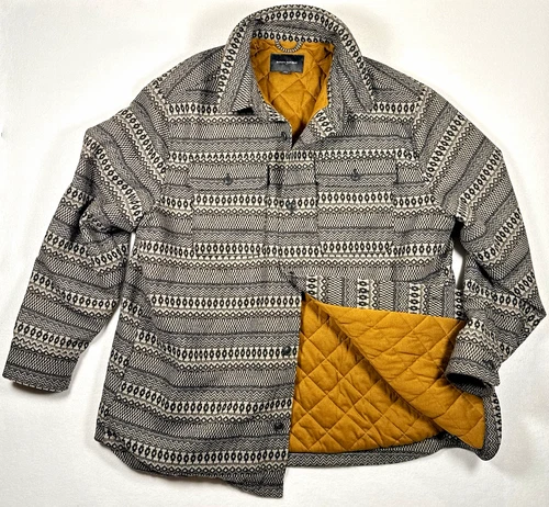 Banana Republic Men’s Quilted Wool Blend Shacket Geometric Button Lined XXL - product listing photo
