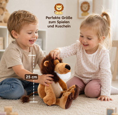 Lion Affe Elefant Giraffe Leopard Plüschtier 25 CM Kuscheltier Stofftier