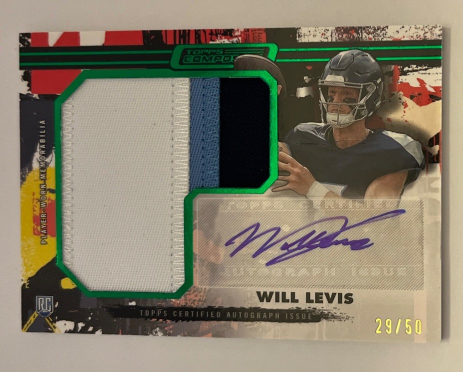2023 Topps Composite - Jumbo Patch Autographs 29/50 Will Levis #CJPAH-WL