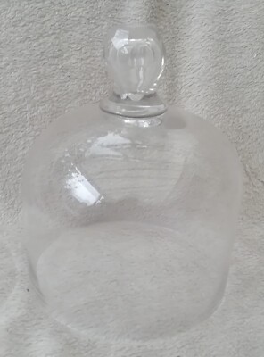Petite cloche à dessert ou à fromage en verre pressé vintage/ancienne