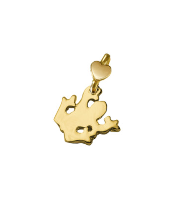Charms Anhänger Gelbgold 9K, Frosch, Klein, Gerade, Länge 10 MM