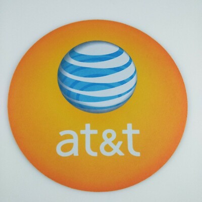 AT&T Mouse Pad Round Rubber ATT Mouse Pad Orange 8x8 inches | eBay