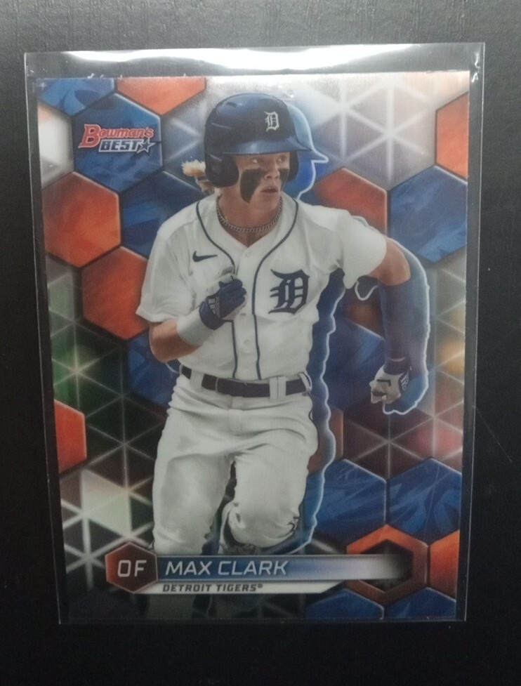 2023 Bowman's Best Baseball Max Clark Prospect Refractor Tigers Card # TP-23