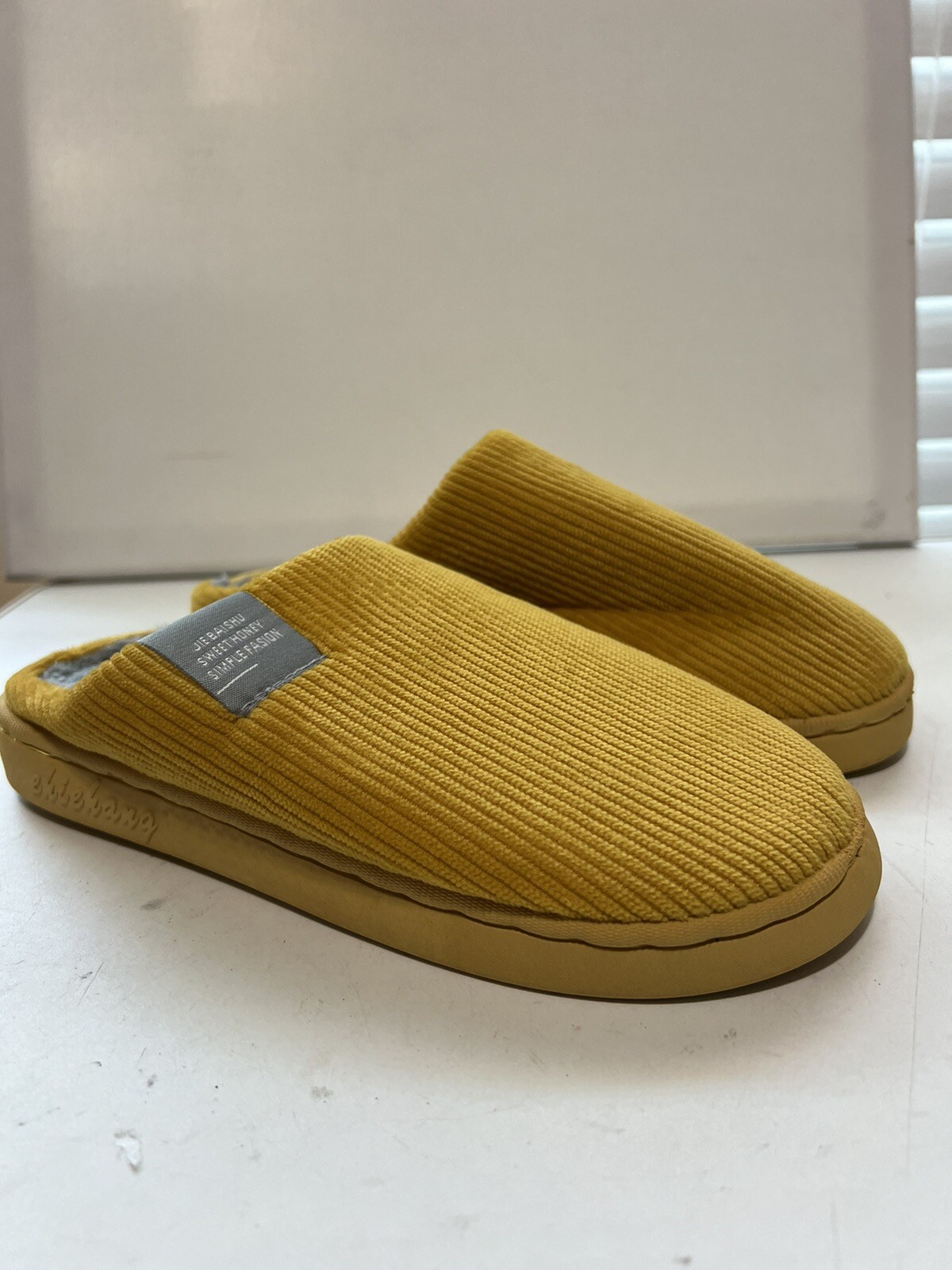 PANTOFOLA D’ORO Pantofole donna 8 5 9 5 ferri di casa gialle in velluto a coste antiscivolo 40 41