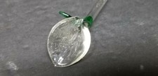 ART GLASS CLEAR CALLA LILY ONE LEAF LONG STEM GLASS FLOWER 8 1/4"