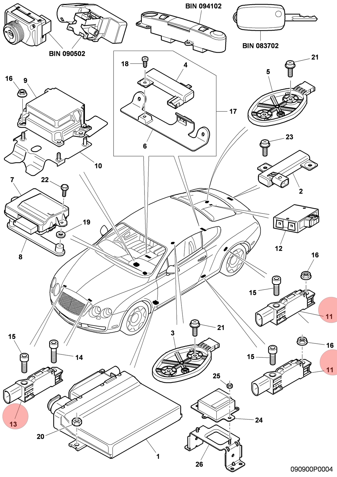 04-13 BENTLEY CONTINENTAL GT FLYING SPUR LATERAL ACCELERATION CRASH SENSOR OEM
