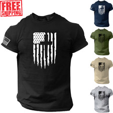 Christian American Flag T-Shirt, Cross, Patriotic, Veteran, Jesus, Bible, USA