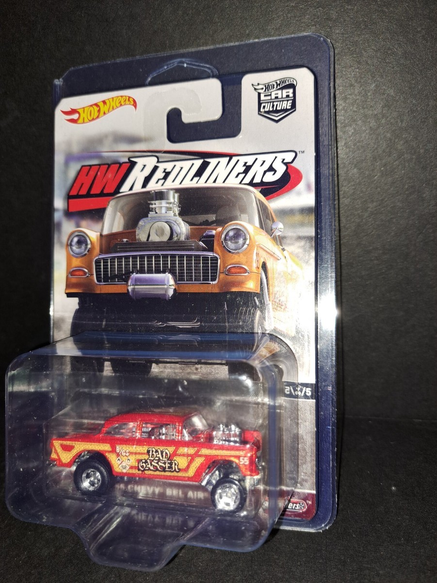 HOT WHEELS CAR CULTURE RED LINERS '55 CHEVY BEL-AIR GASSER--REAL RIDERS