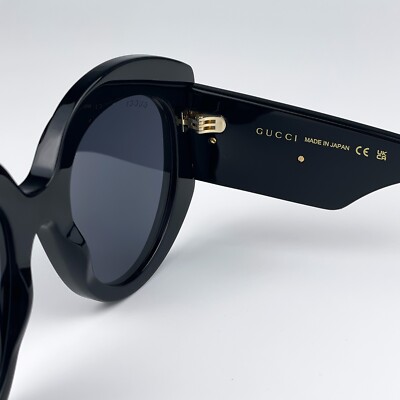 Gucci GG1308S 001 Sunglasses Black Grey Round Women Gucci GG1308S 001 Sunglasses Women main image 4