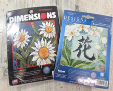 Needlepoint 2 Kits Dimensions Daisy Fun  Janlynn Orchid