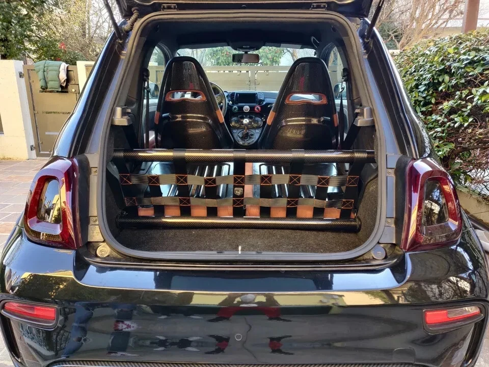 Barra posteriore superiore vero Carbonio MC Custom 500/595/695 Abarth senza rete - Immagine 4 di 4