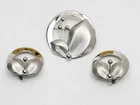 Vintage Emmons Deco Floral Brooch & Clip-on Earrings Costume Jewelry Set