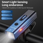 WEST BIKING Smart Light Sensing Bike Headlight Front Light USB Rechargeable Blue