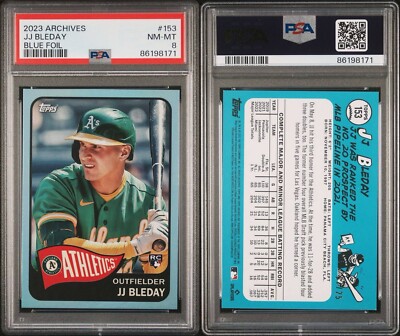 JJ Bleday RC SSP #d 07/25 2023 Topps Archives #153 Blue Foil ~ PSA