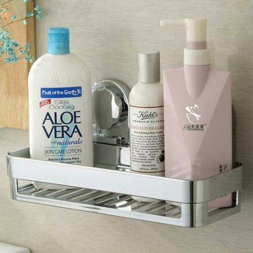 Bathroom Kitchen Shelf Suction Cup Rack Organizer Storage Shower Wall Basket - Picture 4 of 9