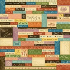 Graphic 45 Place in Time Collection Holiday Occasion 12 x12 Sentiments Cardstock