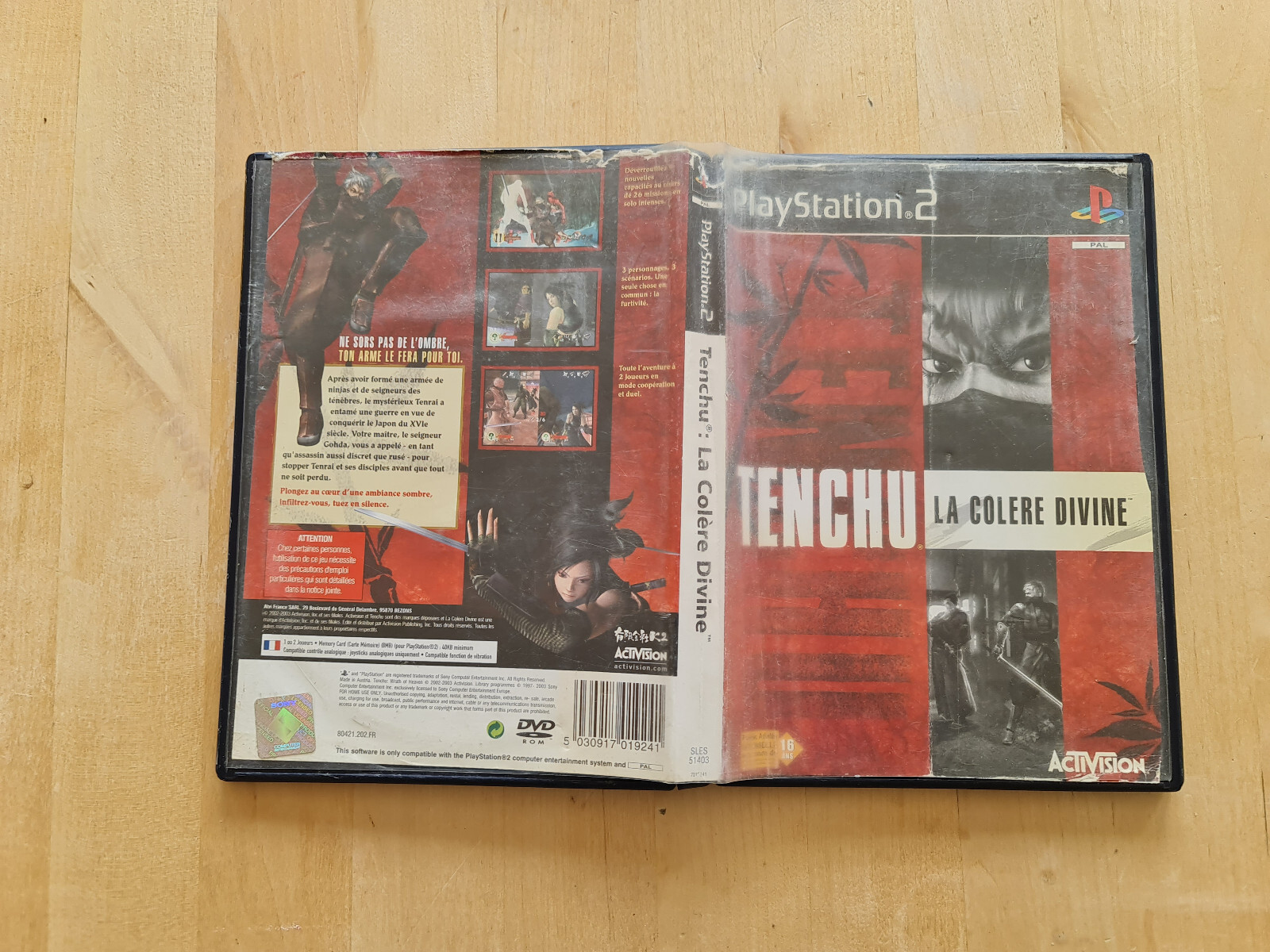 TENCHU LA COLERE DIVINE PLAYSTATION 2 SONY PS2 PAL COMPLET FR