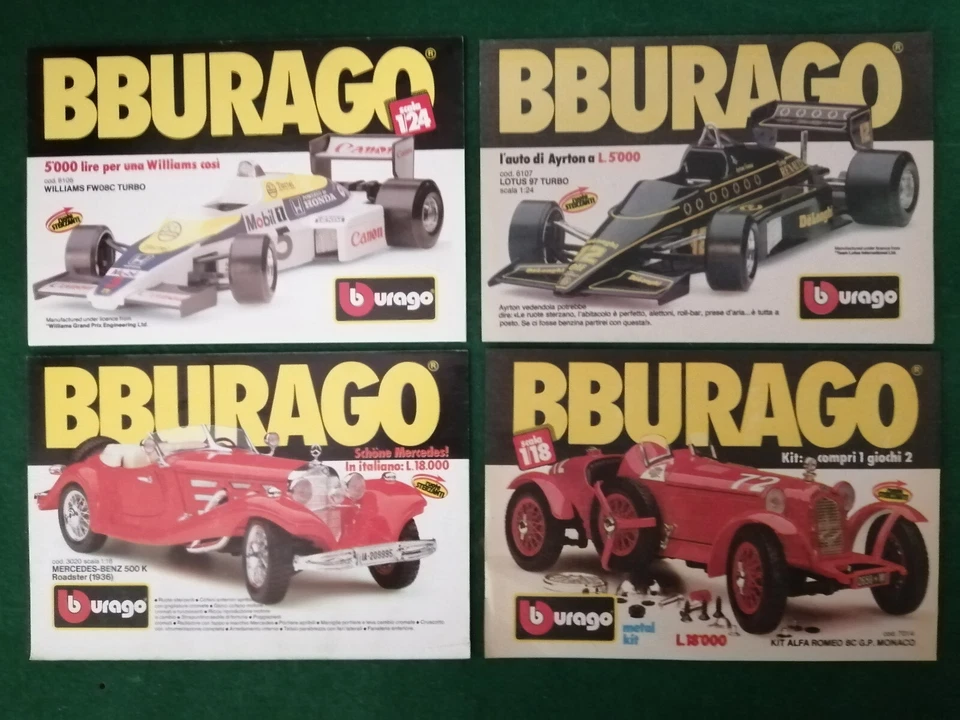 16 PUBBLICITA' ORIGINALI - ADVERTISING - WERBUNG MODELLINI "BBURAGO" ANNI 80 - Immagine 4 di 4