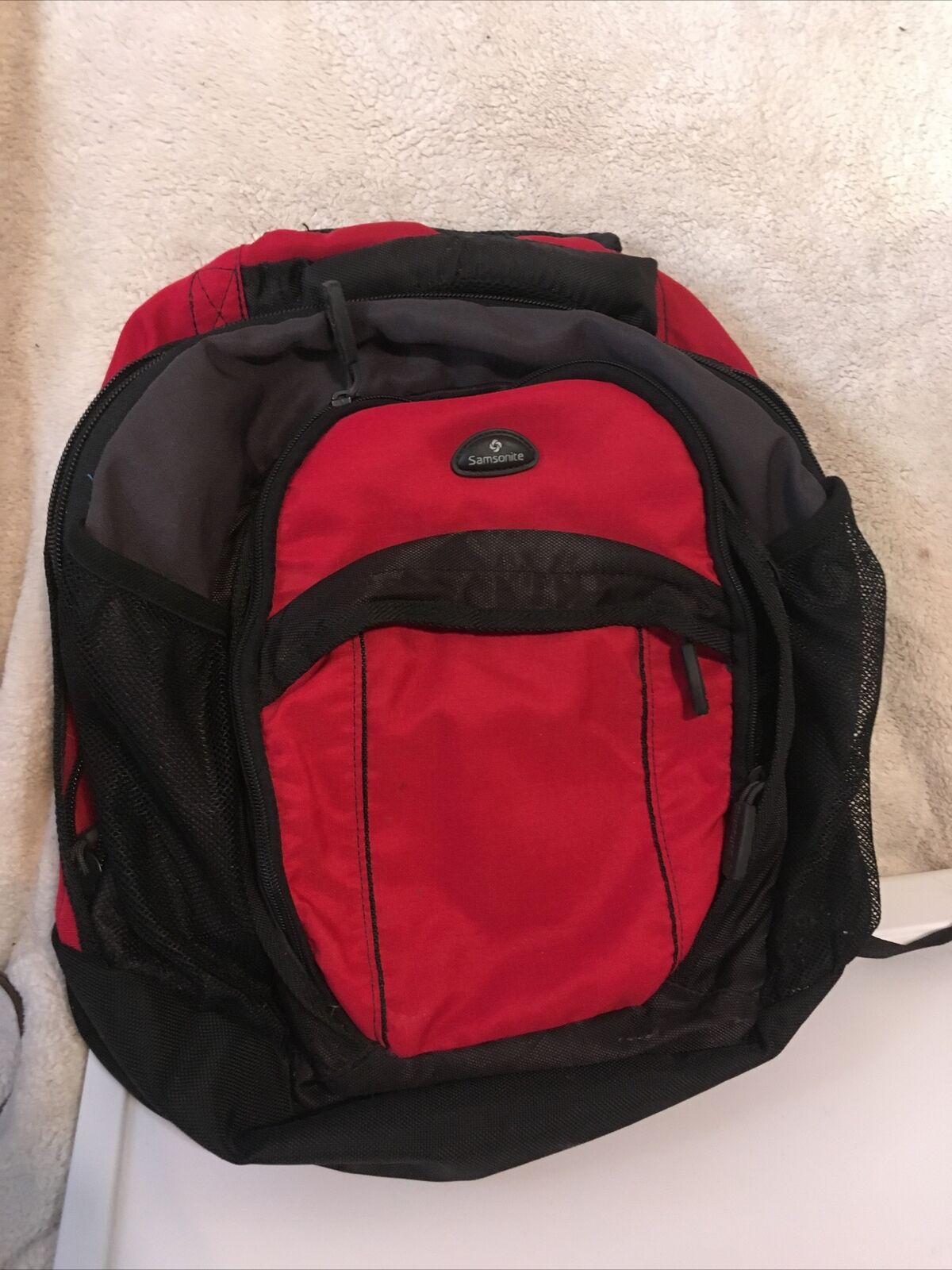 Samsonite Business Bag Travel Backpack Nylon Red Pc Storage Area Available