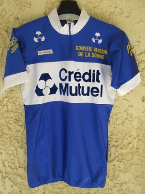 Maillot Cycliste Vintage Le Coq Sportif - Crédit Mutuel - Années 80 - Taille 4