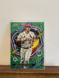 Nolan Gorman 2023 Topps Cosmic Chrome RC Green Space Dust Refractor 21/75 Low#