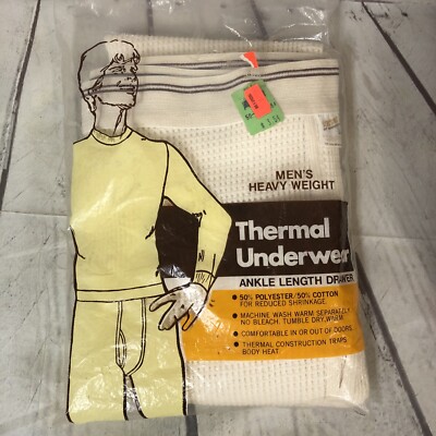 Vintage Men's Thermal Underwear Large 38 40 Ankle Length