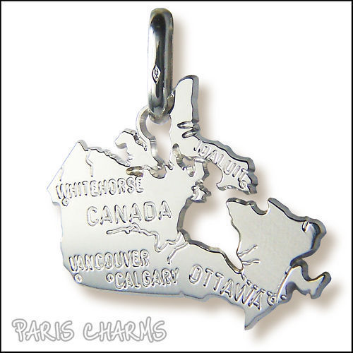 Pendentif argent massif Canada collier médaillon argenté 925 unisexe