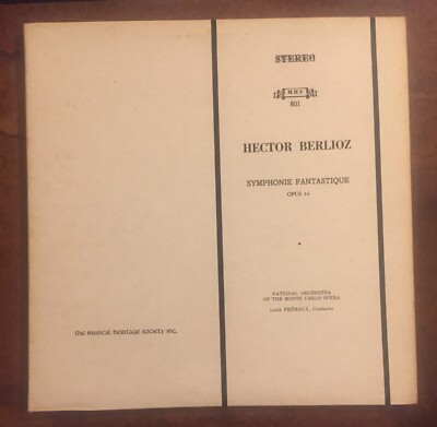 Hector Berlioz Symphonie Fantastique Opus 14 Vinyl Monte Carlo Opera Louis Frema