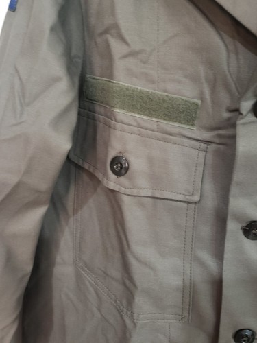1980er Jahre SEYNTEX Niederlande niederländische Armee oliv drab Knopfleiste Shirt Größe 42R - Bild 3 von 6