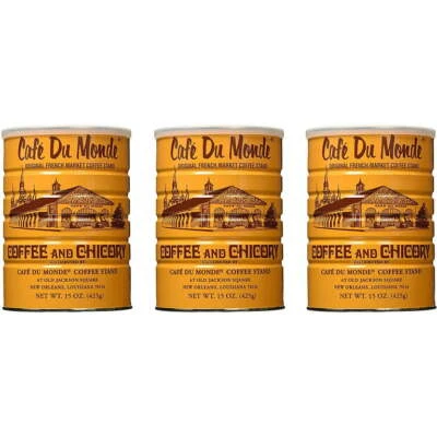 CAFÉ DU MONDE 3 Pack - Cafe Du Monde Coffee Chicory, 15 Ounce Ground Can