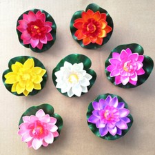 5Pcs Artificial Lotus Flower Fake Water Lily Pond Plant 10cm Multicolour Decor-