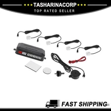 Universal Piece of 4 Car Reverse Backup Radar System Parking Sensors White