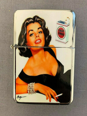 oil cigarette Oil Lighter Vintage Cigarette Smoking Ad Classic Logo D11