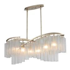 Maxim Lighting Victoria 6 Light Linear Chandelier, Golden Silver - 39579WFLGS