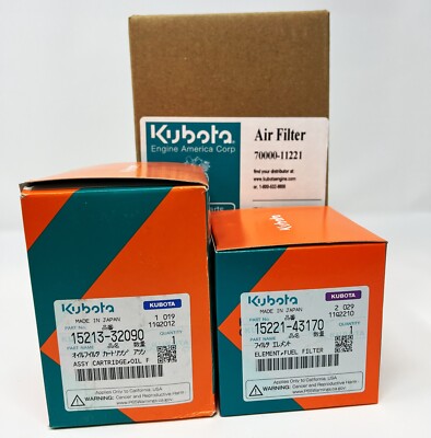 Genuine OEM Kubota Oil, Fuel, Air Filter Kit L175, L185, L225, L245, L295, L305
