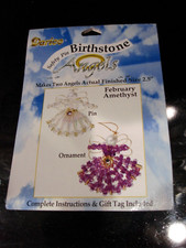 Darice Safety Pin Birthstone Angels February, Amethyst 2-2.5" Pin/Ornament Kit