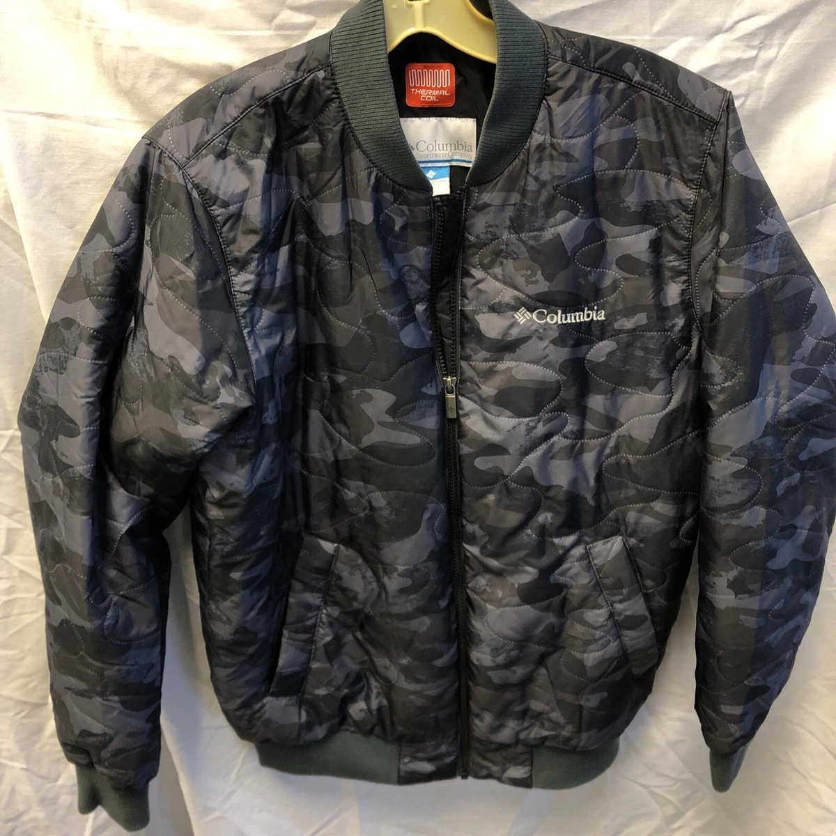Men s Columbia THERMAL COIL Gray Camo Jacket Sz. S